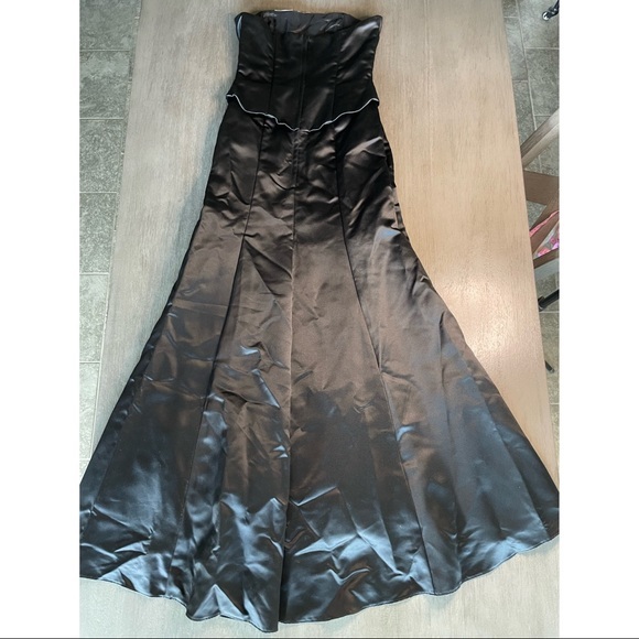 💛 Gunne Sax Black Corset Gown By Jessica McClintock Dress 2 - Picture 5 of 16